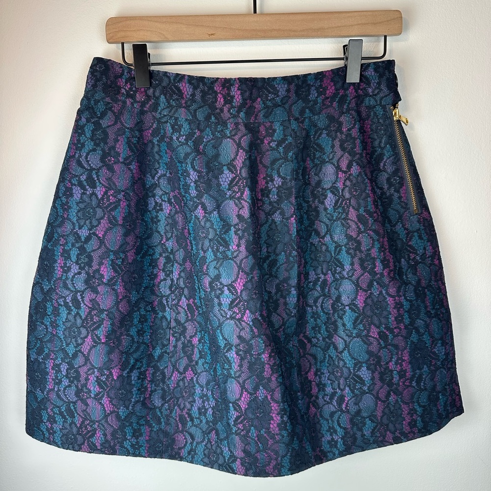 MARC BY MARC JACOBS Purple & Teal Lace Full A-Line Skirt | Size 6